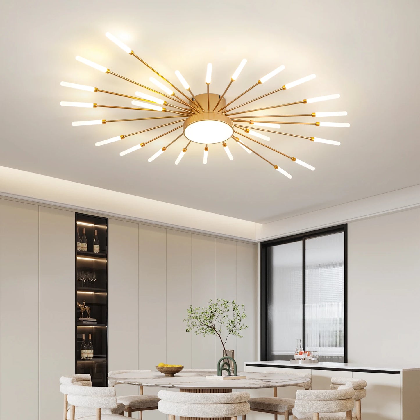 Gold Black Modern LED Chandeliers for Living Room or Bedroom Ceiling