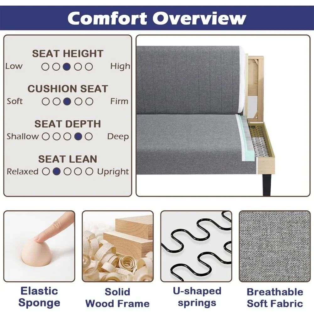 Small Velvet Comfy Armless Couch Loveseat with USB Port Sofa for Bedroom and Living Room
