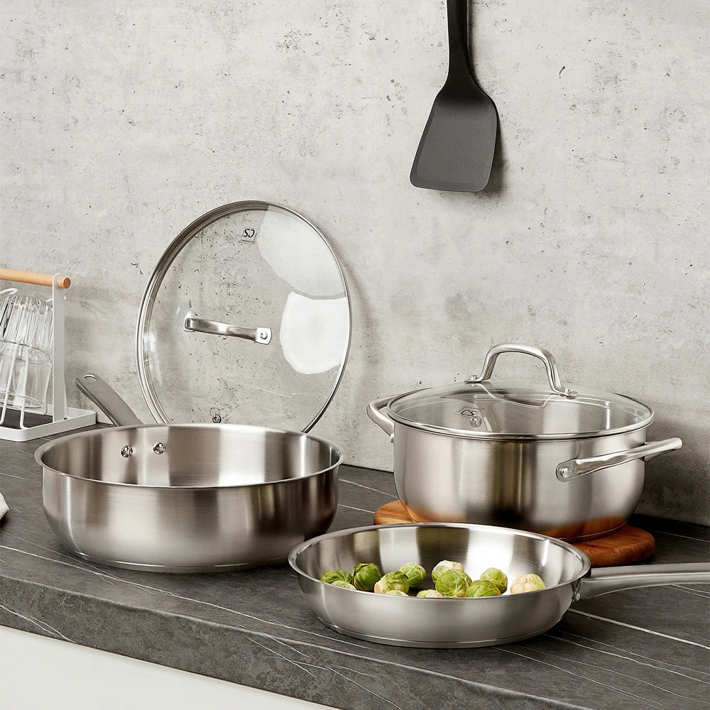 10pcs Stainless Steel Oven Safe Cookware Set