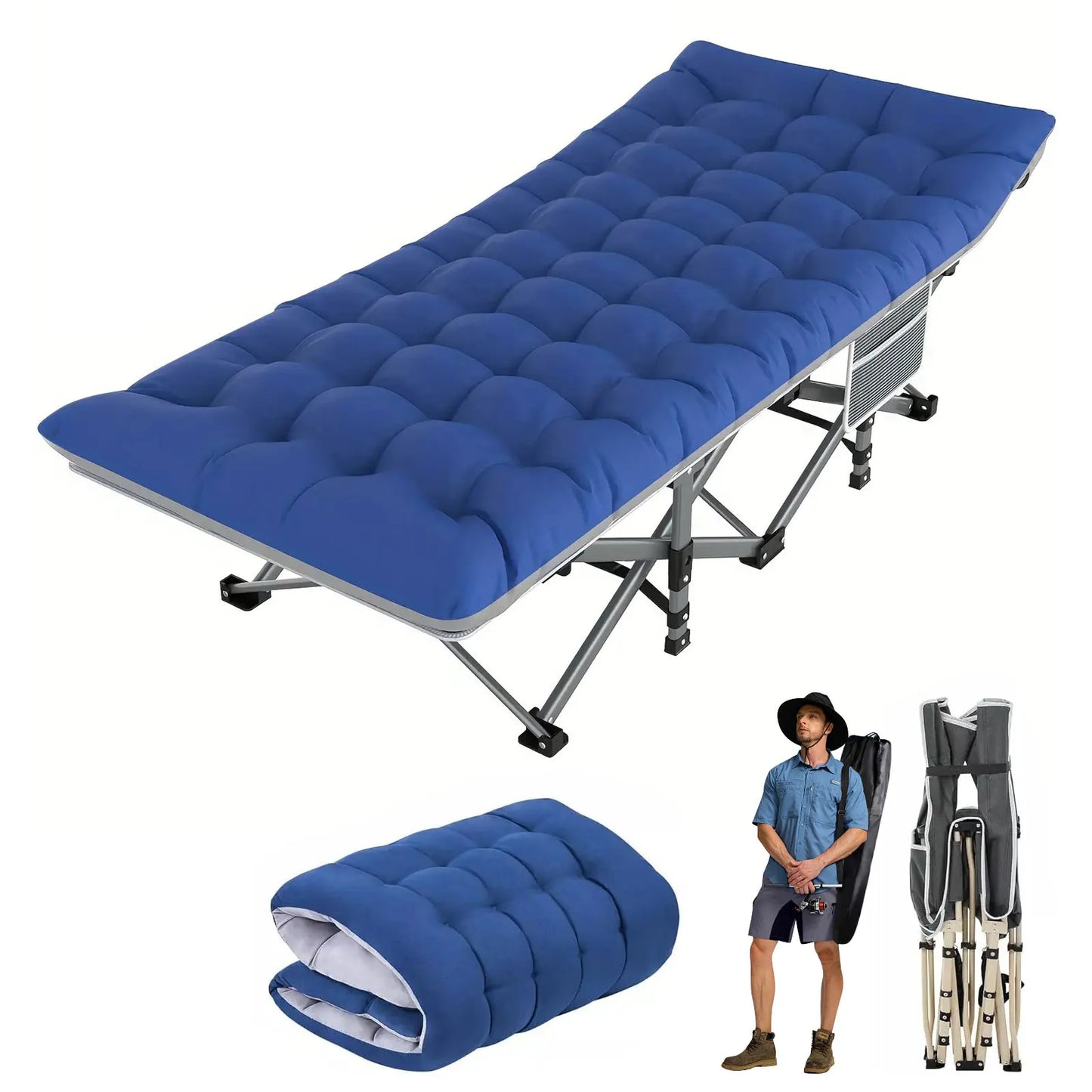Portable Heavy Duty Folding Camping Cot/Bed for Adults Home Beach RV Noon Break 200KG Bearing