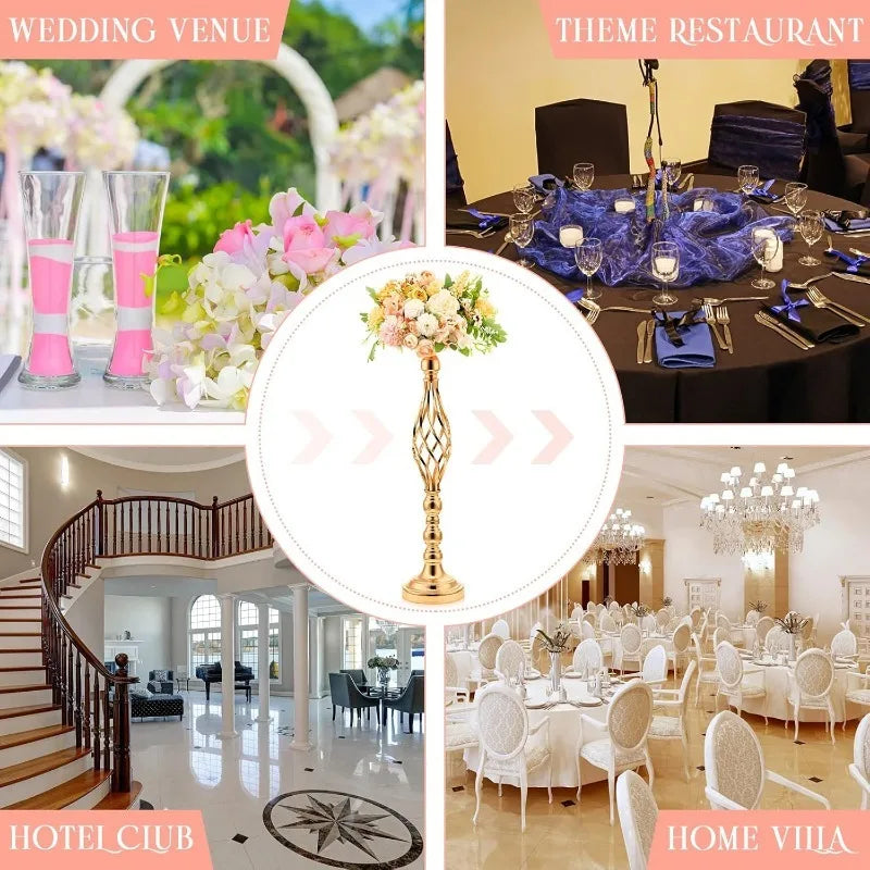 Elegant 20 Pcs Tall Large Metal Flower Arrangement Vase Stand or Candle Holder Wedding Centerpiece for Table Decorations