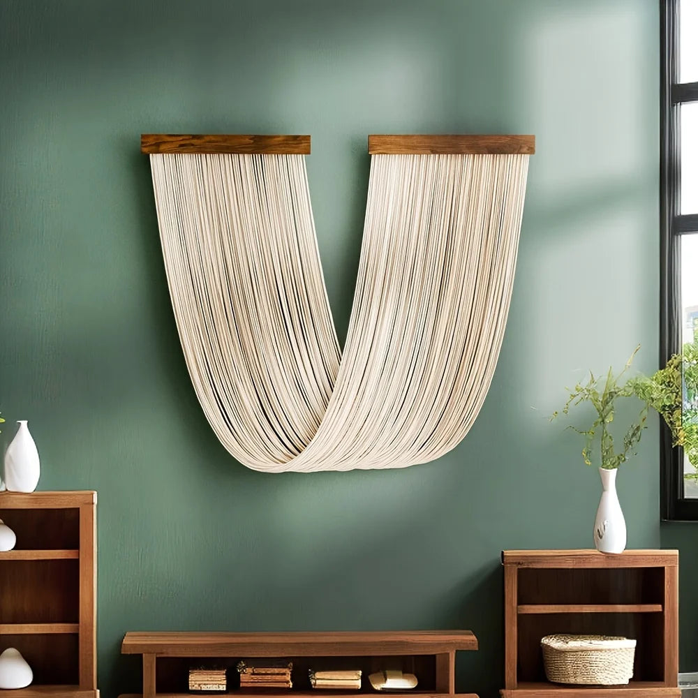 Bohemian Lace Wall Hanging Tapestry - Ombre Yarn Art,