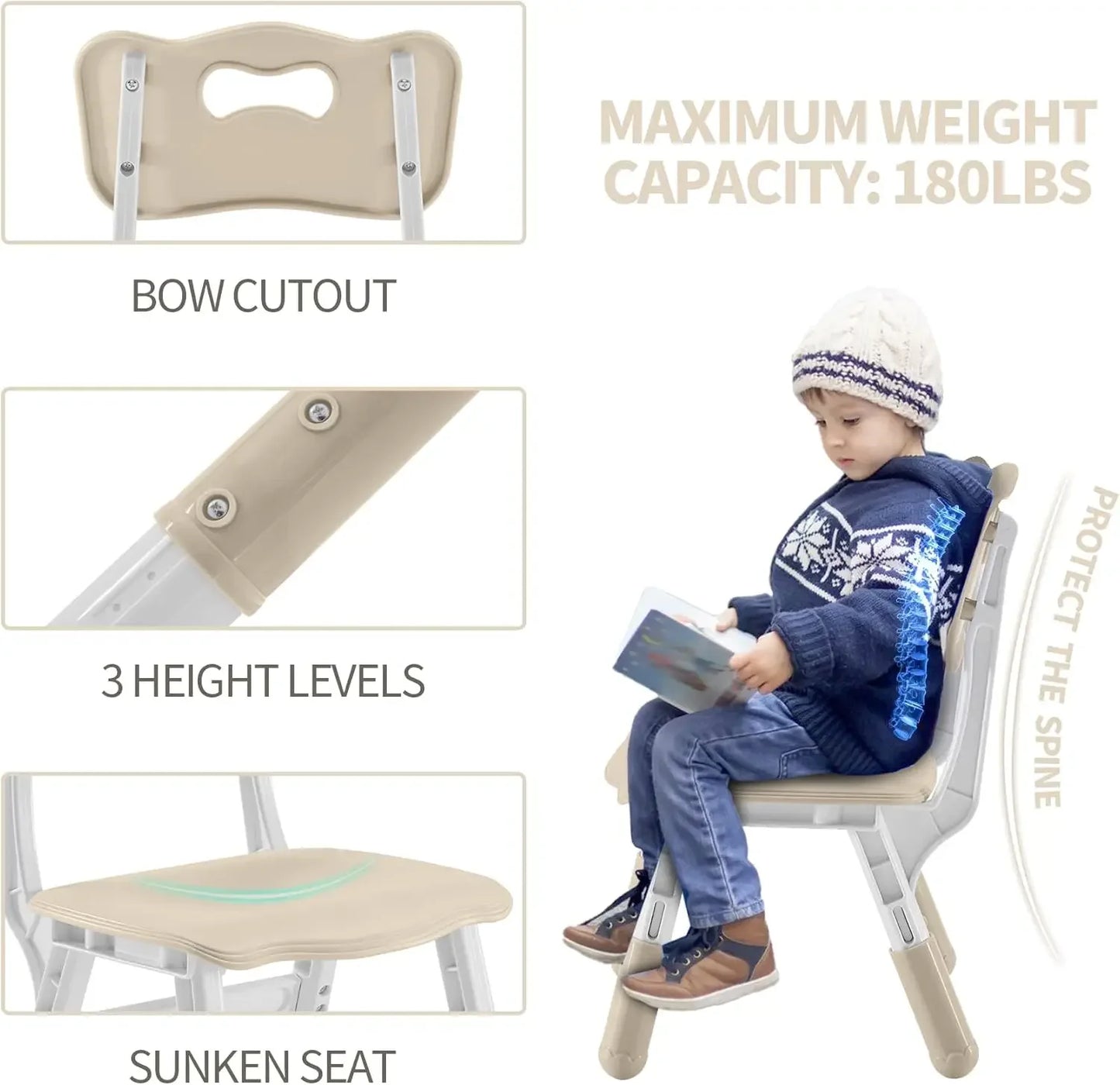 Table and Chairs Set for 4, 47.2''L x 23.6''W Kids Study Table and Chair Set, Height-Adjustable, Graffiti Desktop, Children