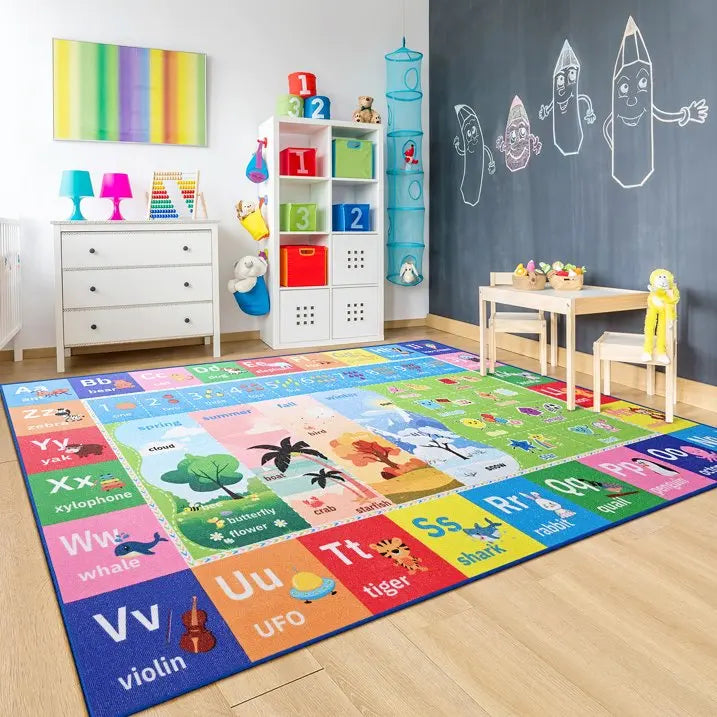 Colorful Educational & Fun Gaming Area Rugs for Kids Room, Bedroom, Playroom