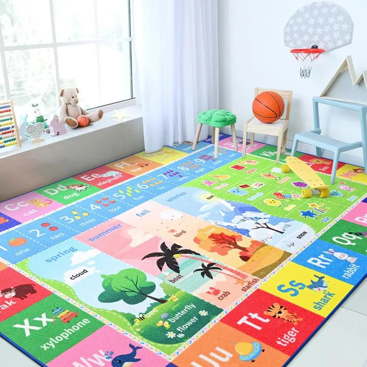 Colorful Educational & Fun Gaming Area Rugs for Kids Room, Bedroom, Playroom