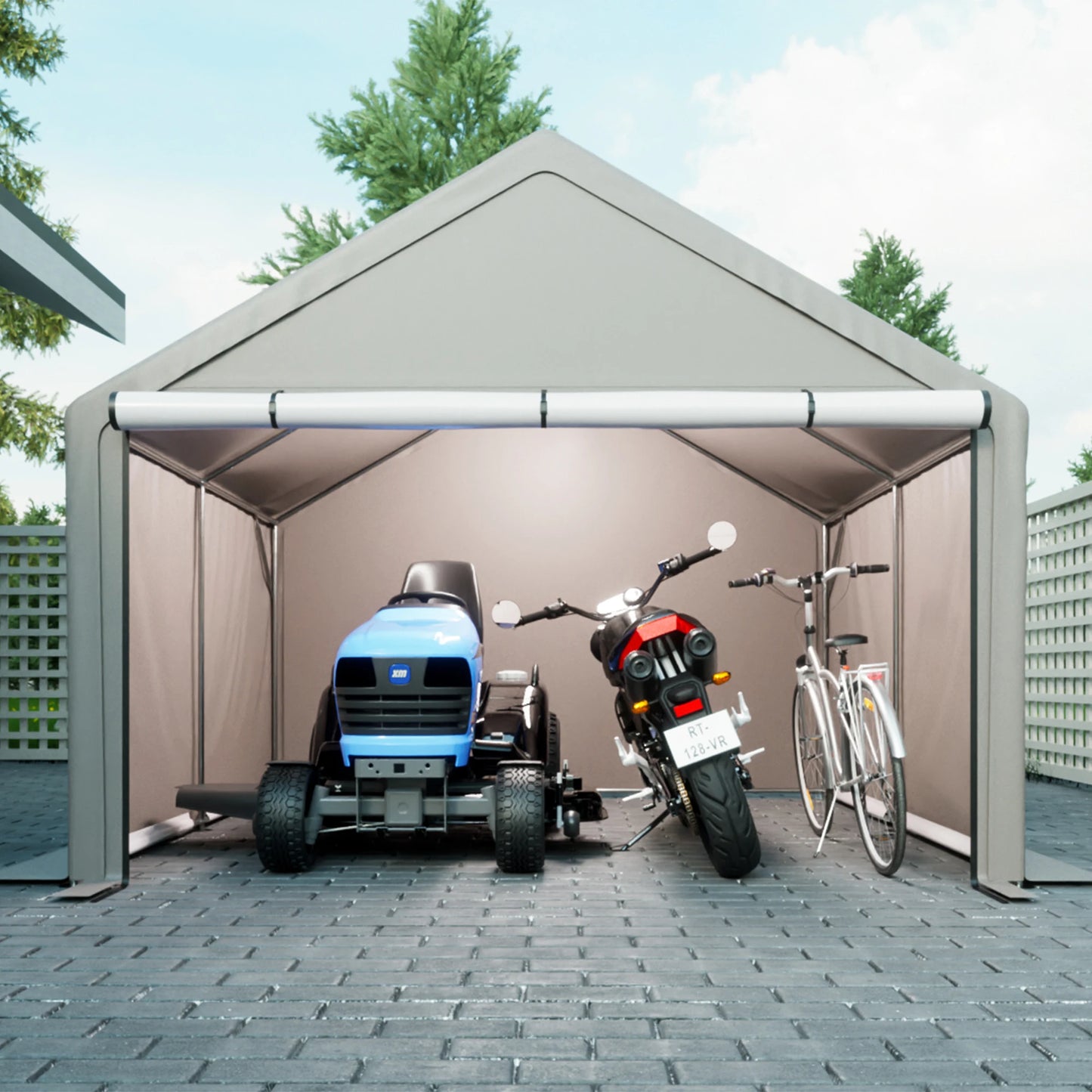 10x10 ft Heavy Duty Portable Outdoor Garage Shed