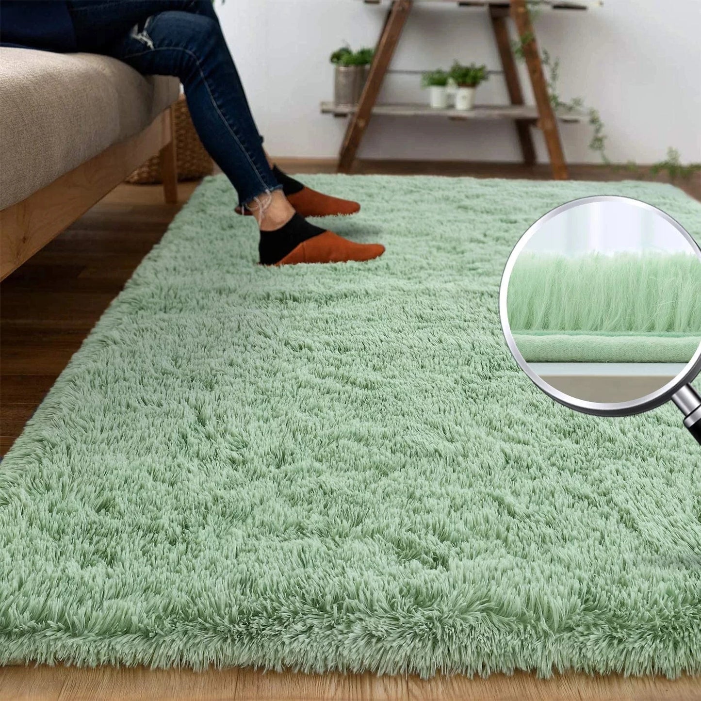 Plush, Fluffy Soft Anti-Skid Durable Area Carpet for Living Room, Girls Bedroom, or Kids Room