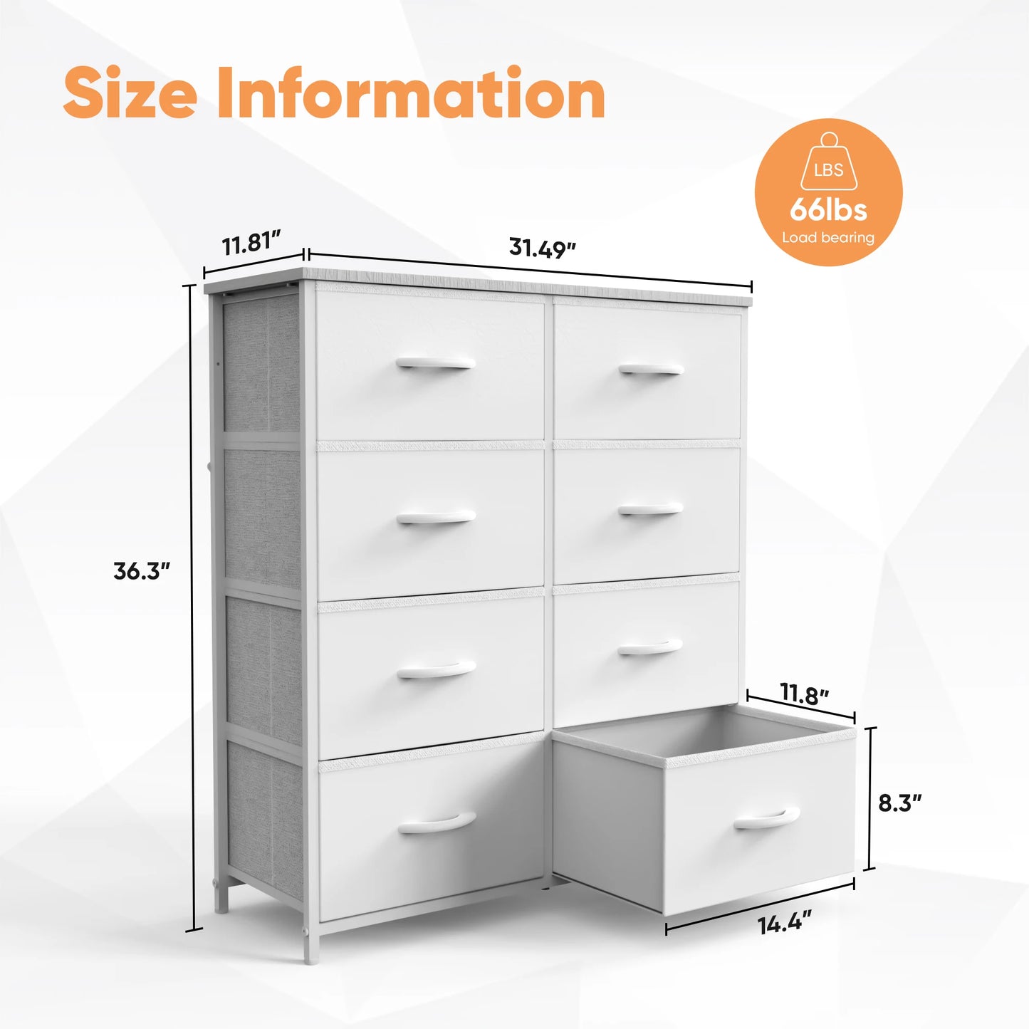 Children's 8 Fabric Drawers Storage Wardrobe Cabinet For Bedroom