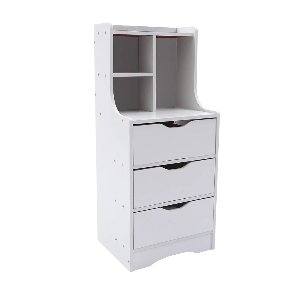 Elegant White Modern Style Nightstand for Bedside Table With 3 Drawers