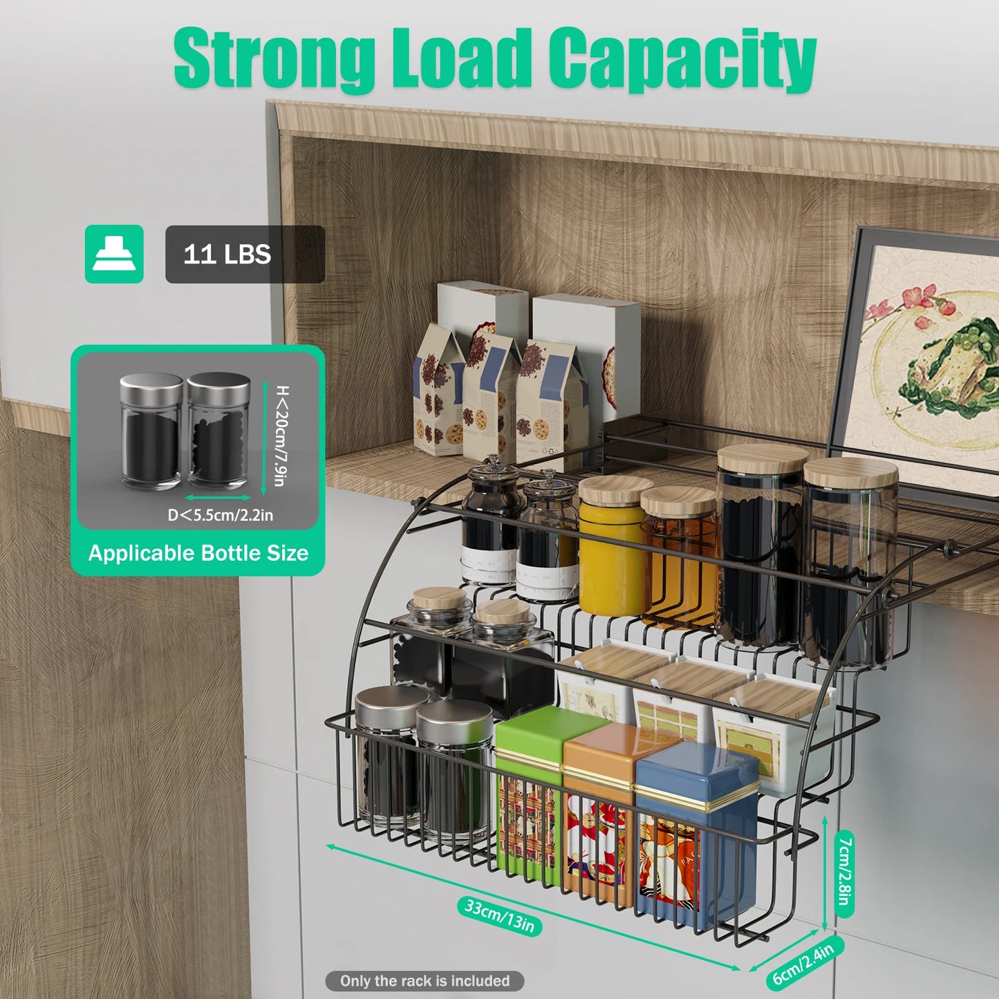 3 Tier Pull Down Spice Rack Organizer