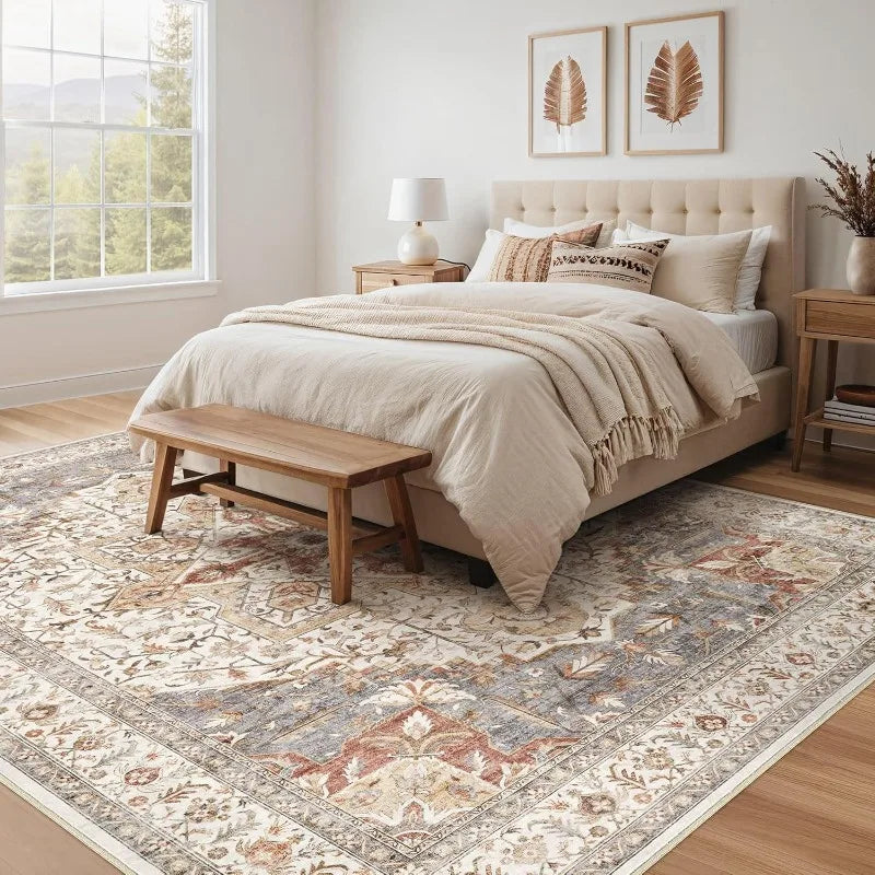 8'x10' Vintage Large Oriental Distressed Farmhouse Washable Boho for Living Room