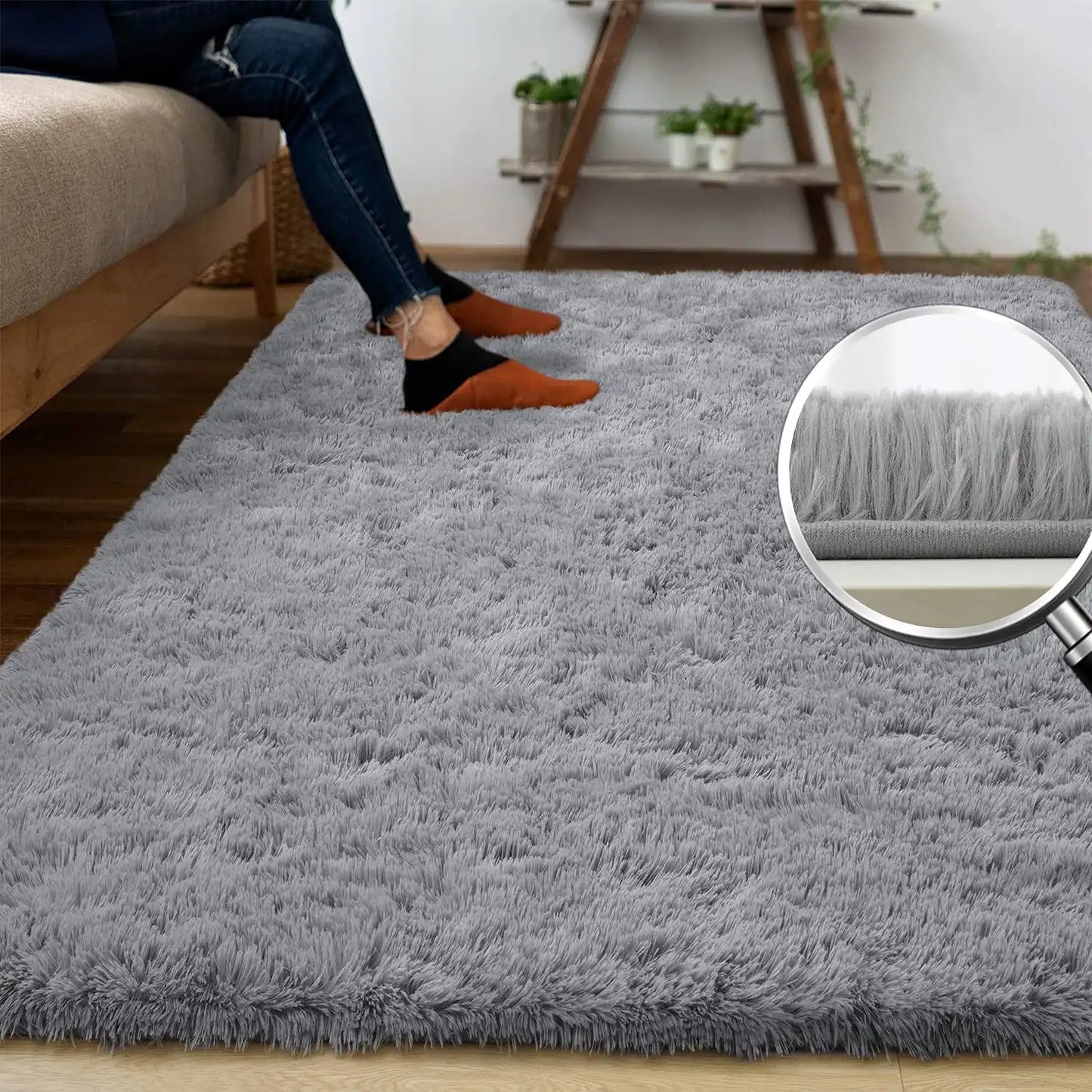 Plush, Fluffy Soft Anti-Skid Durable Area Carpet for Living Room, Girls Bedroom, or Kids Room
