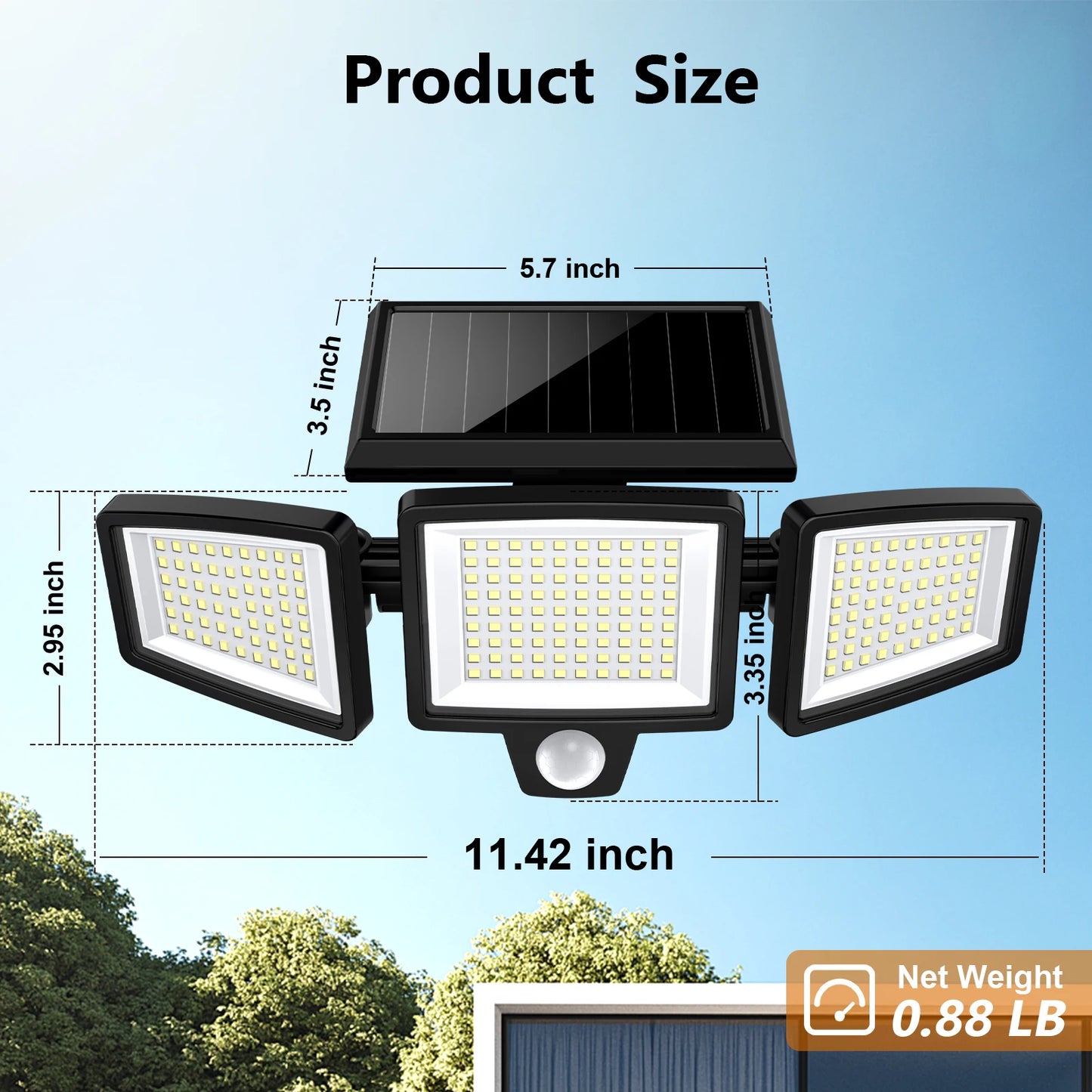 2Pack Outdoor Solar Lights Waterproof Motion Sensor Safety Lights for Porch, Garage, Yard Entrance, Patio