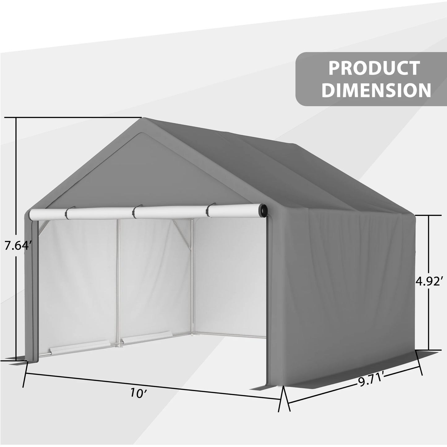 10x10 ft Heavy Duty Portable Outdoor Garage Shed