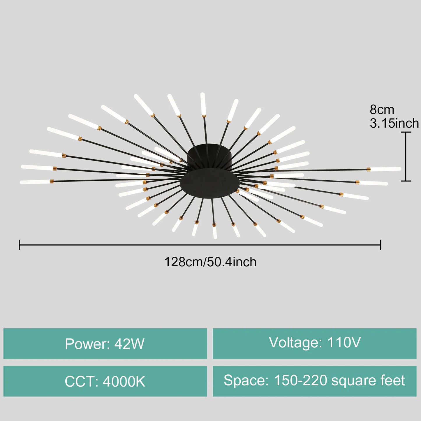 Gold Black Modern LED Chandeliers for Living Room or Bedroom Ceiling