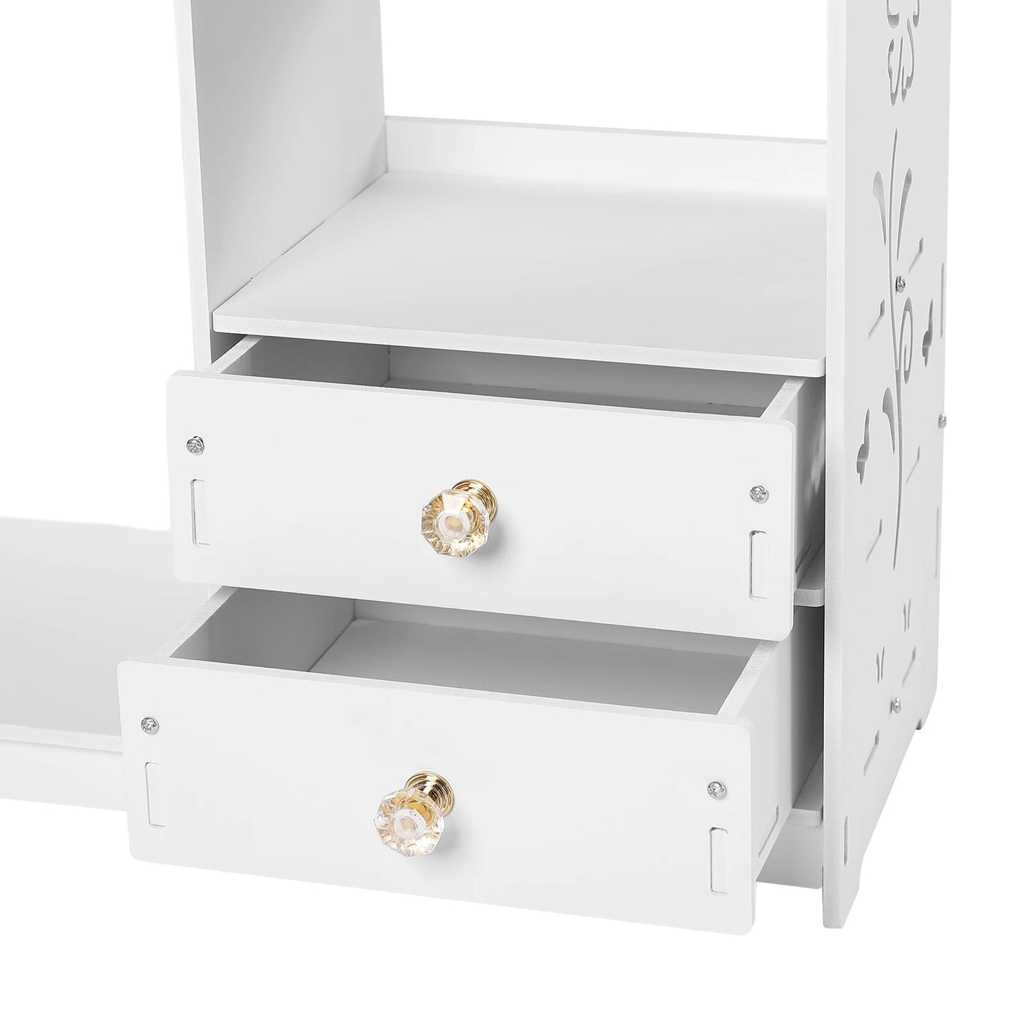38x18x43cm Wall-Mounted Bathroom 2 drawer Storage, Organizer Cabinet for Bathroom, Bedroom