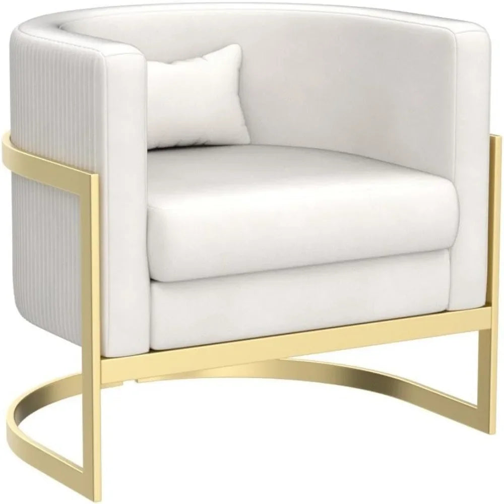 Modern Velvet Accent Barrel Chair with Gold Legs Upholstered Armchair for Bedroom, Living Room, Club Side Chairs