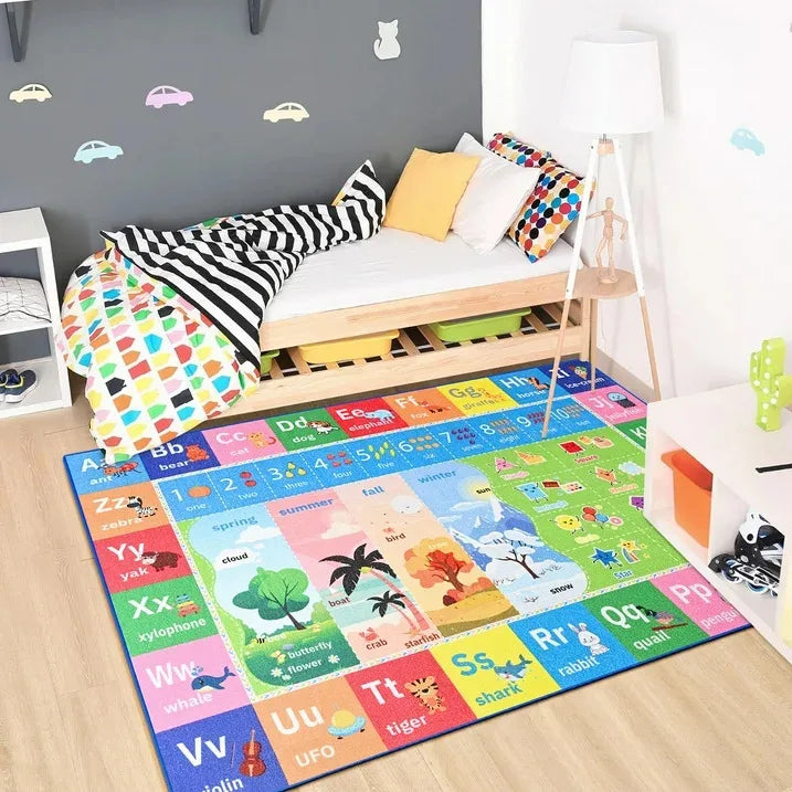 Colorful Educational & Fun Gaming Area Rugs for Kids Room, Bedroom, Playroom