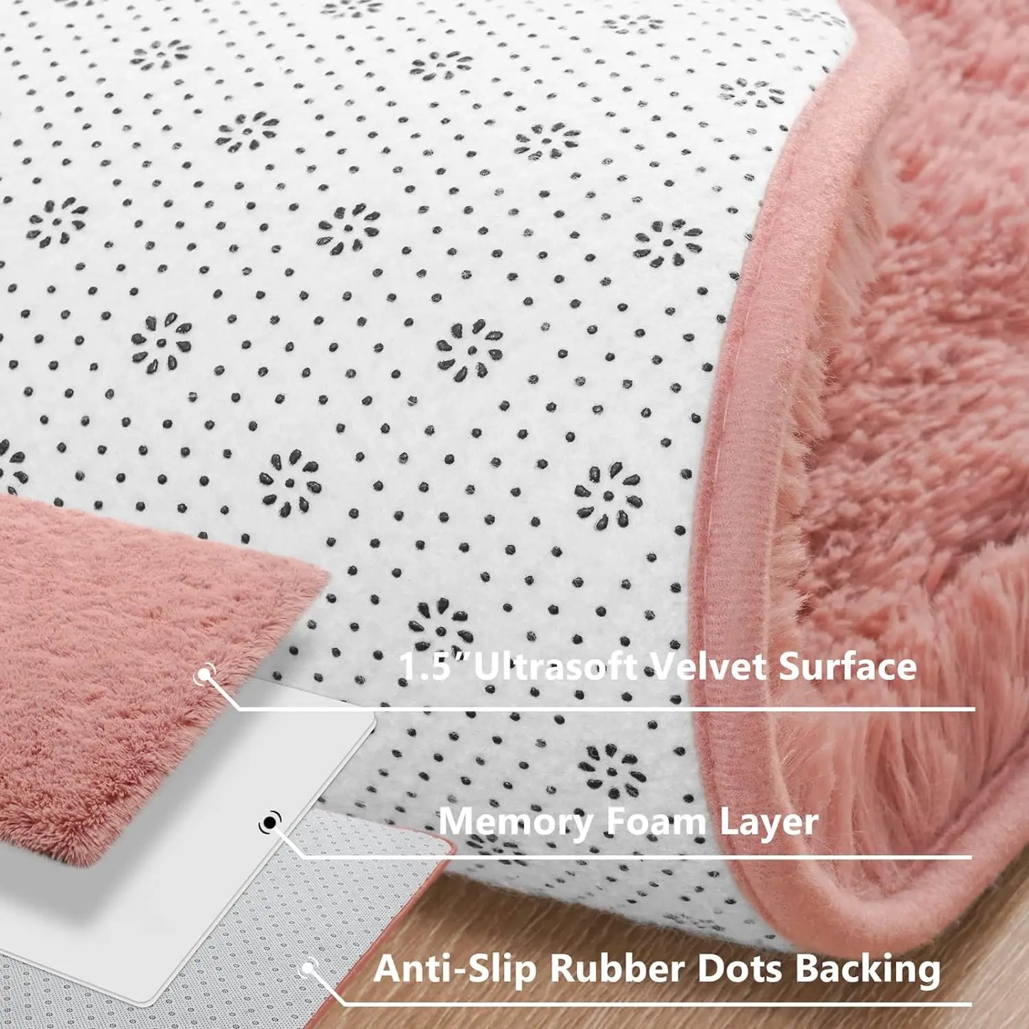 Plush, Fluffy Soft Anti-Skid Durable Area Carpet for Living Room, Girls Bedroom, or Kids Room