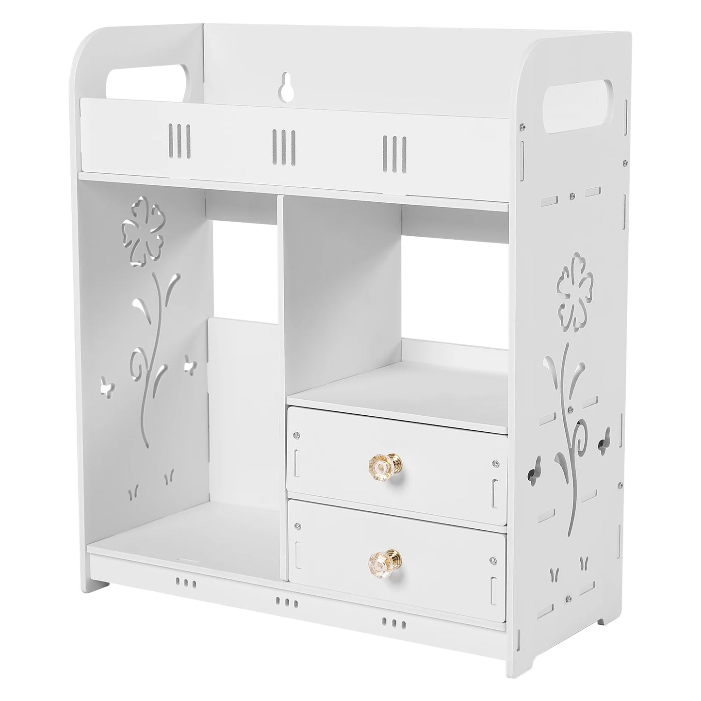 38x18x43cm Wall-Mounted Bathroom 2 drawer Storage, Organizer Cabinet for Bathroom, Bedroom