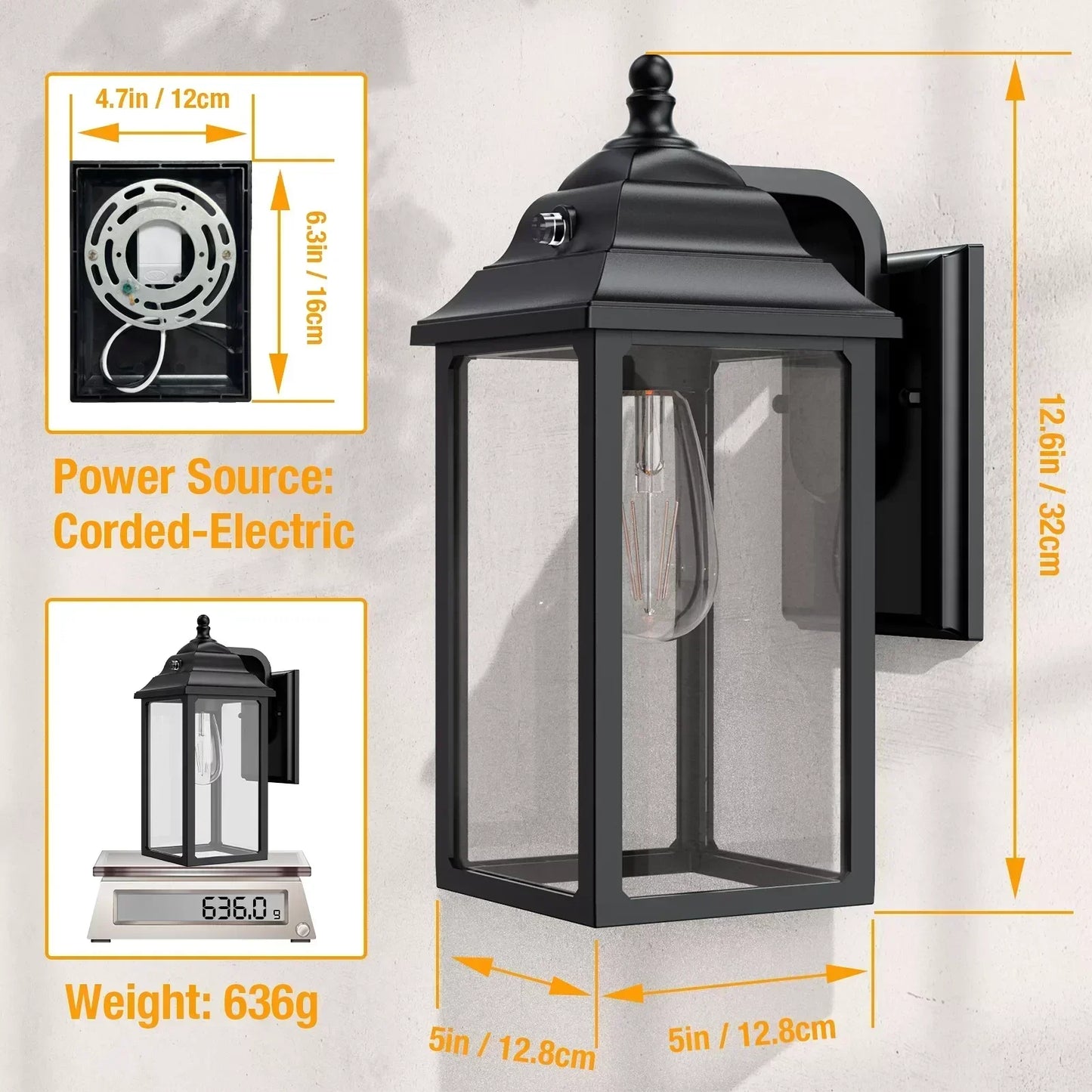 Set of 2 Waterproof Outdoor Lighting Decor for Outdoor House Garage Patios