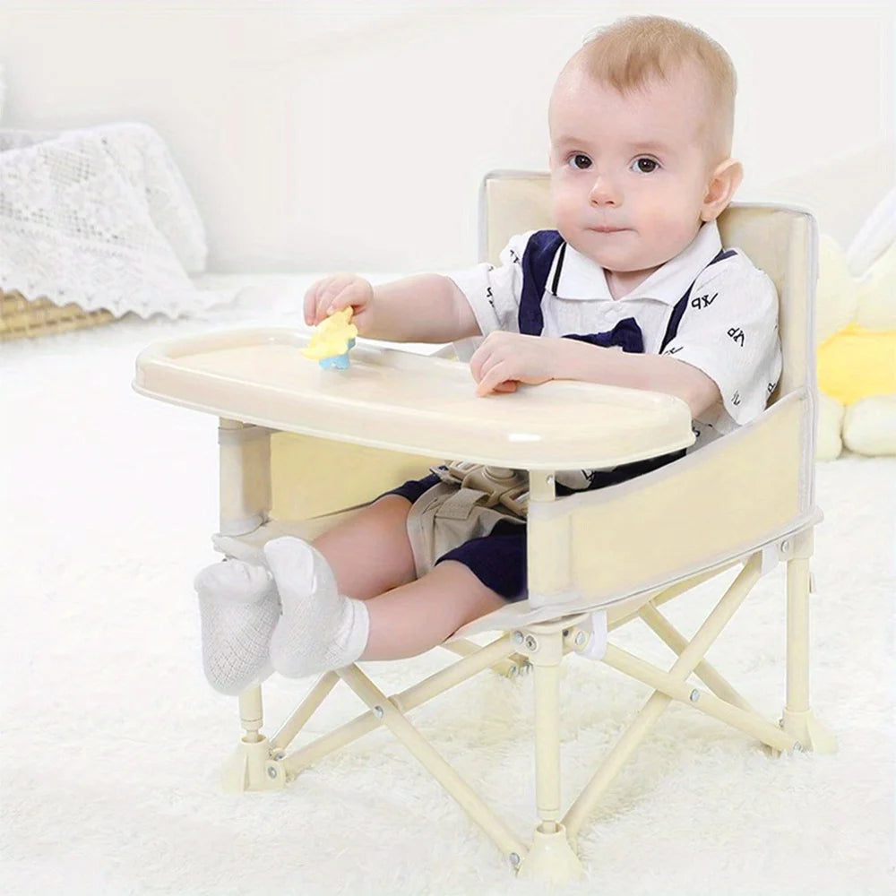 Stylish and Durable High Chair with Adjustable Footrest and Detachable Cushion for Comfortable Feeding