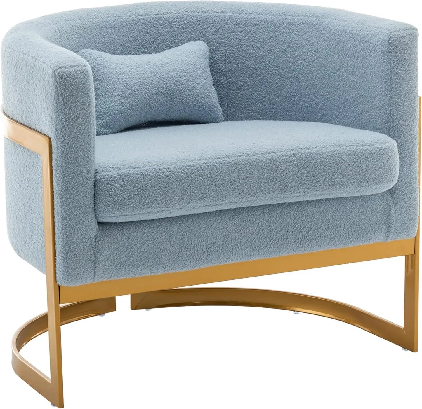 Modern Velvet Accent Barrel Chair with Gold Legs Upholstered Armchair for Bedroom, Living Room, Club Side Chairs