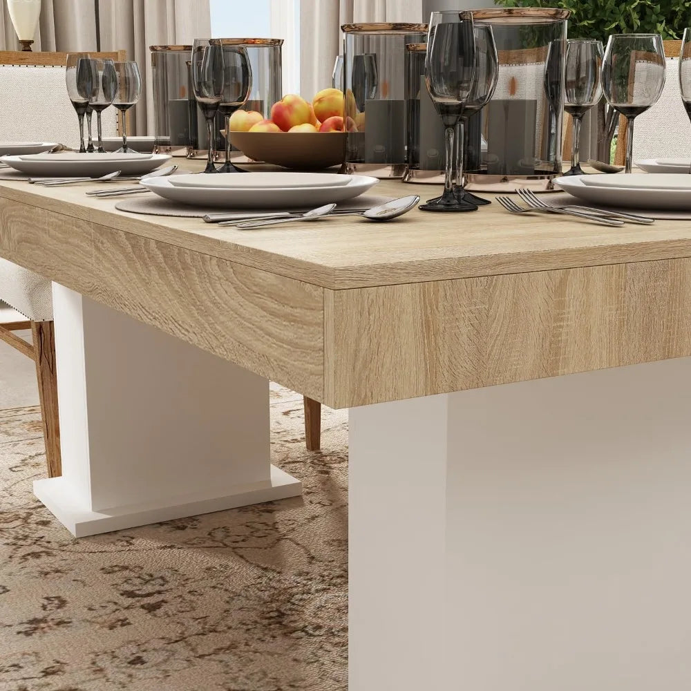 Large Modern 78.7" Rectangular Dining Table for 4-8 People