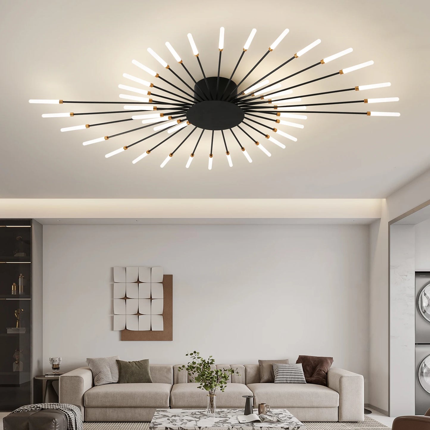 Gold Black Modern LED Chandeliers for Living Room or Bedroom Ceiling