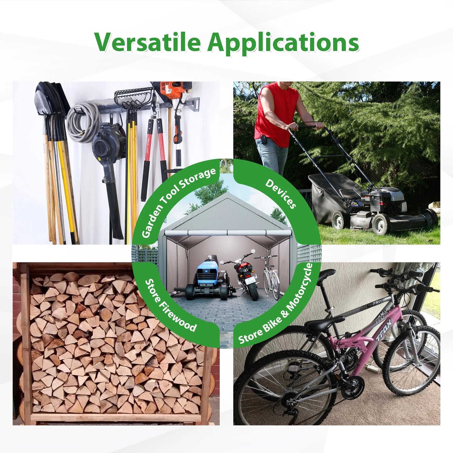 10x10 ft Heavy Duty Portable Outdoor Garage Shed