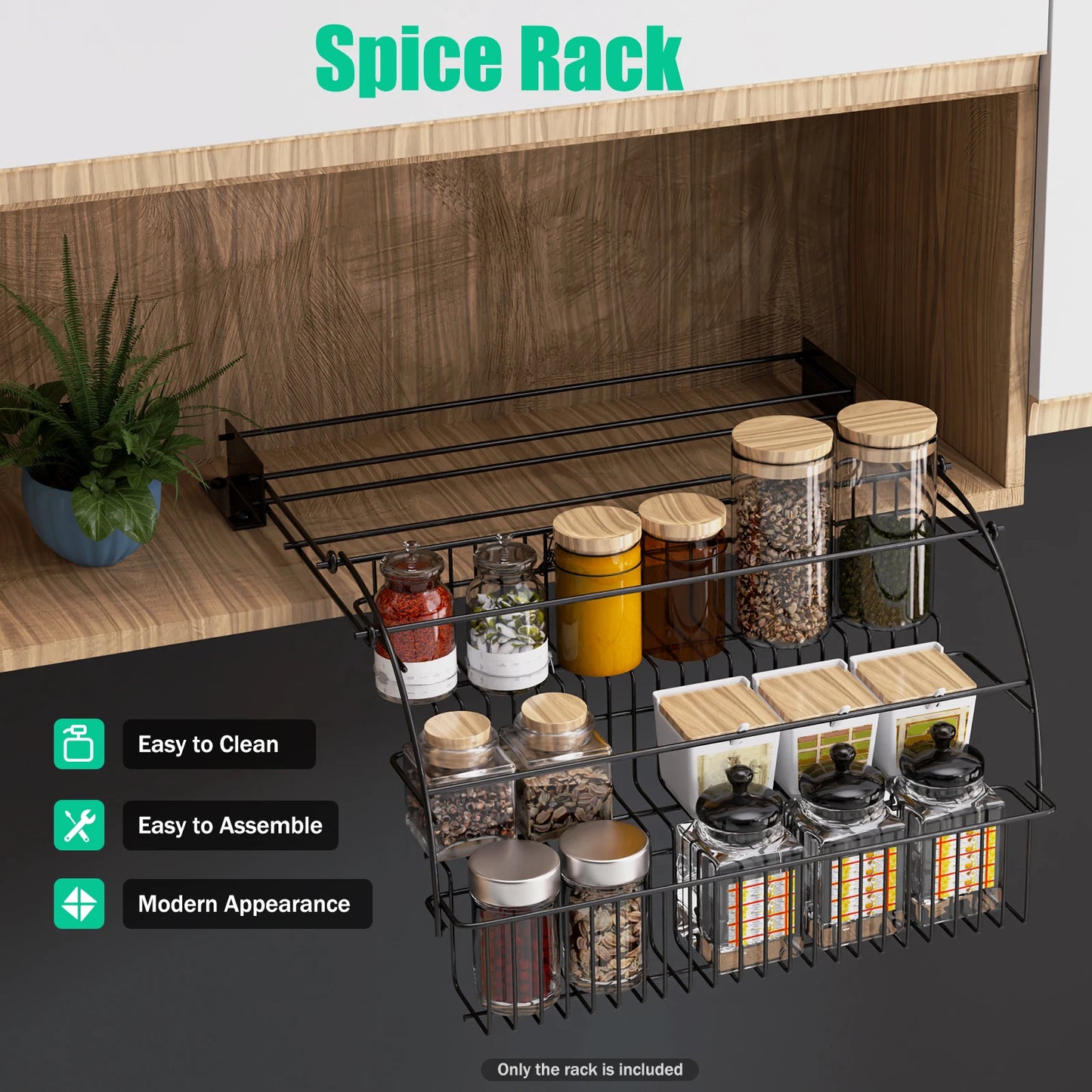 3 Tier Pull Down Spice Rack Organizer