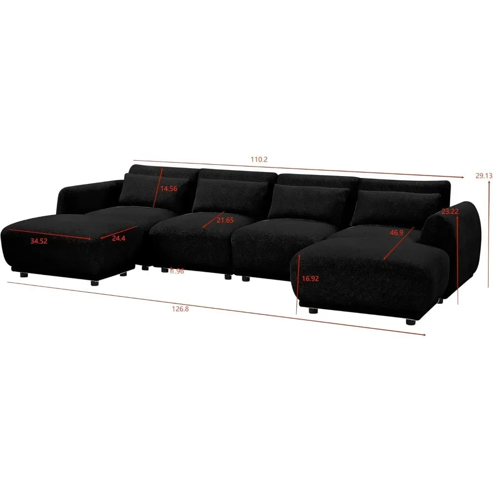 Modular U Shaped Convertible Sectional Sofa Couch for the Living Room
