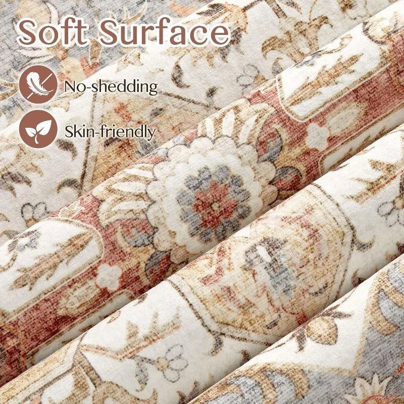 8'x10' Vintage Large Oriental Distressed Farmhouse Washable Boho for Living Room