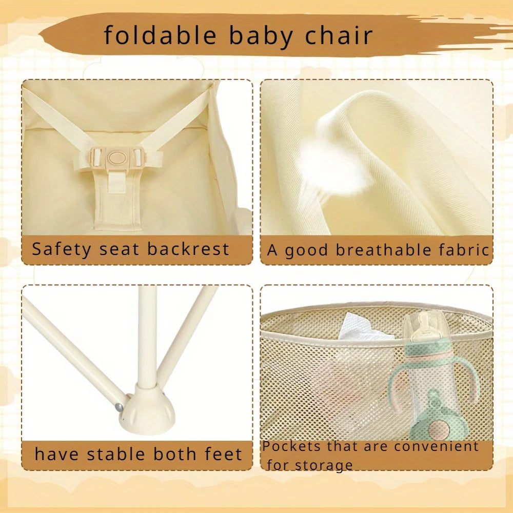 Stylish and Durable High Chair with Adjustable Footrest and Detachable Cushion for Comfortable Feeding