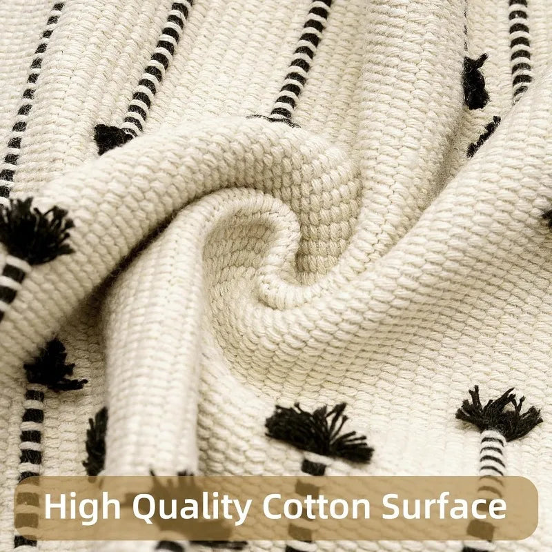 2'x6' Lightweight Woven Farmhouse Washable Runner Rug with Tassel for Hallway or Kitchen