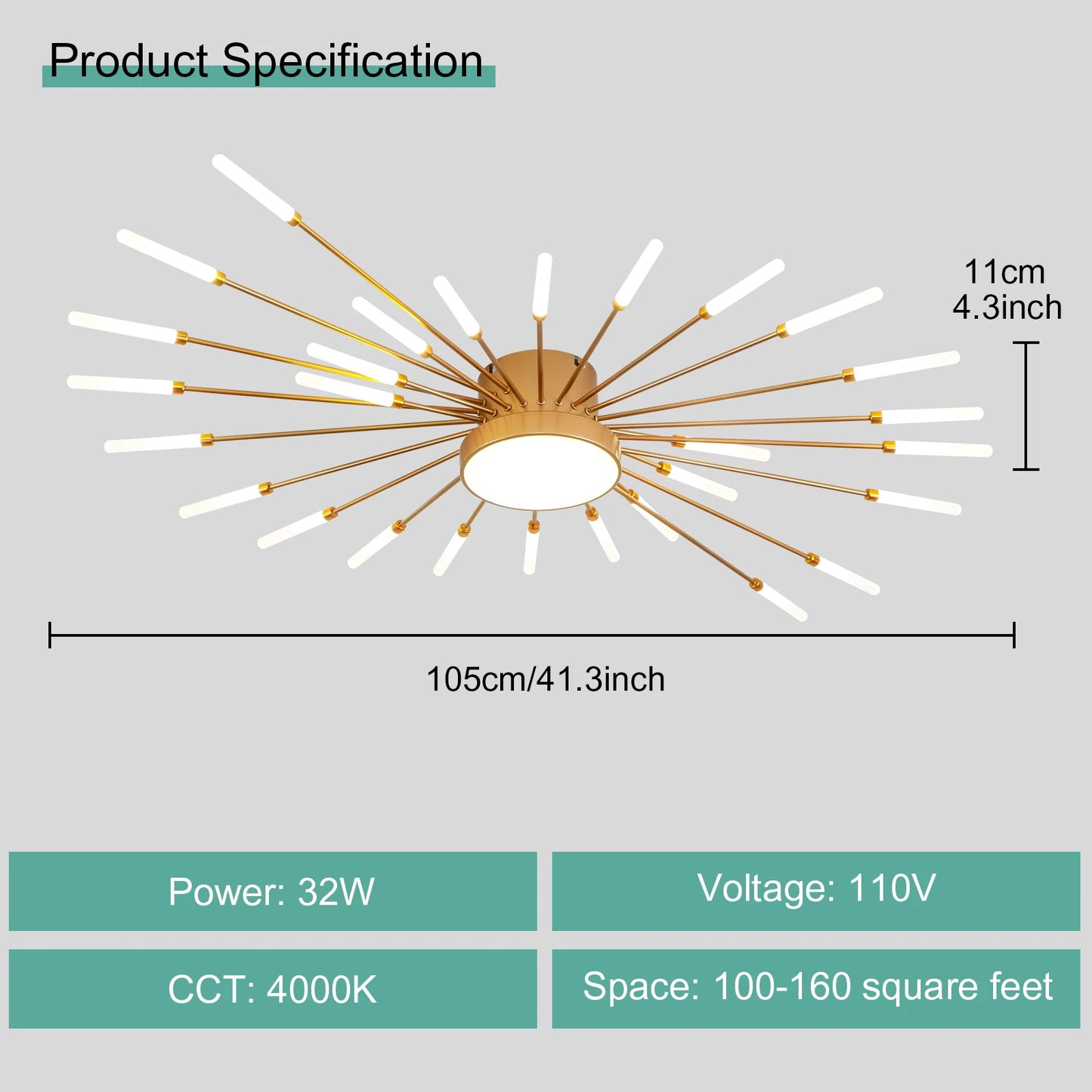 Gold Black Modern LED Chandeliers for Living Room or Bedroom Ceiling