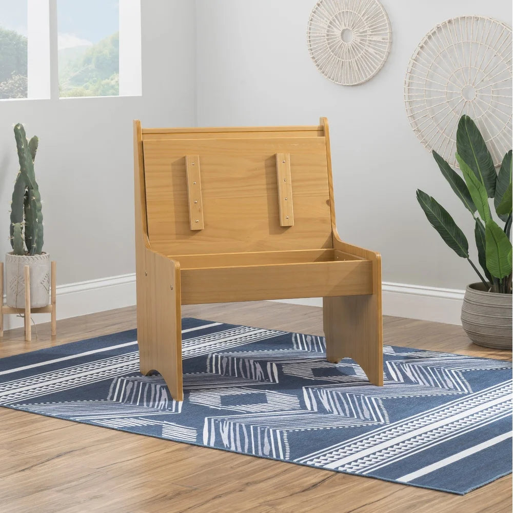 Rustic Style Pine Compact Dining Bench with Hidden Storage and Backrest for Indoor Small Spaces