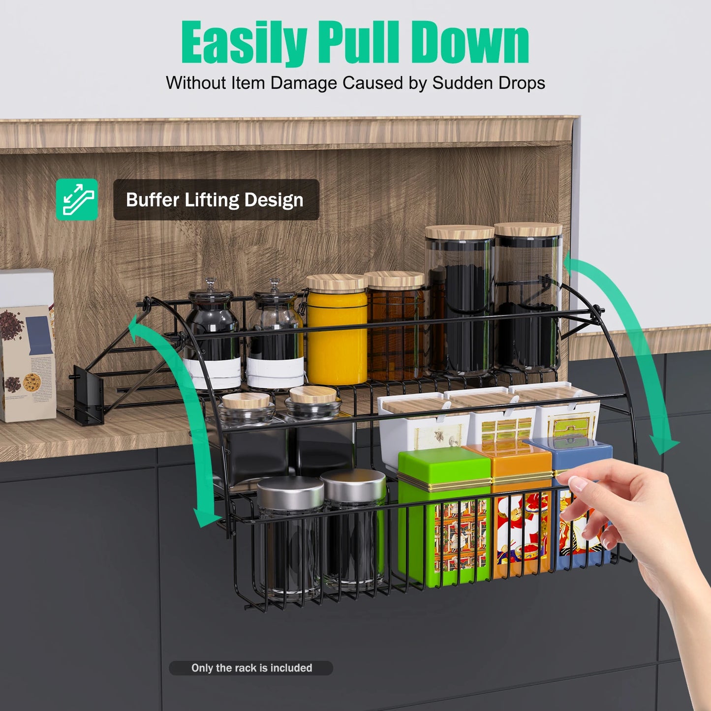 3 Tier Pull Down Spice Rack Organizer