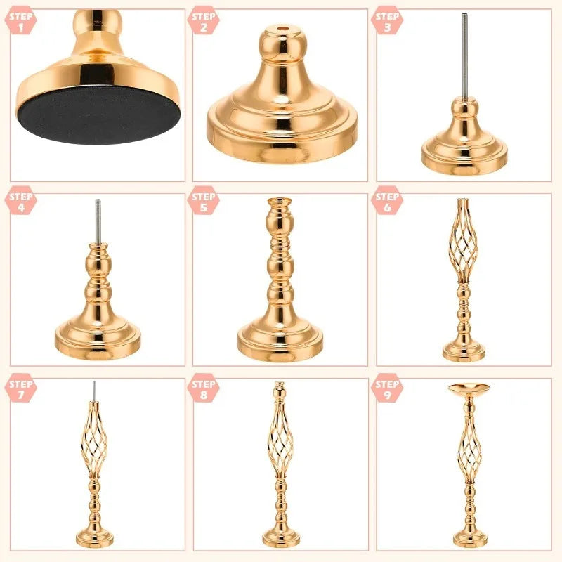 Elegant 20 Pcs Tall Large Metal Flower Arrangement Vase Stand or Candle Holder Wedding Centerpiece for Table Decorations