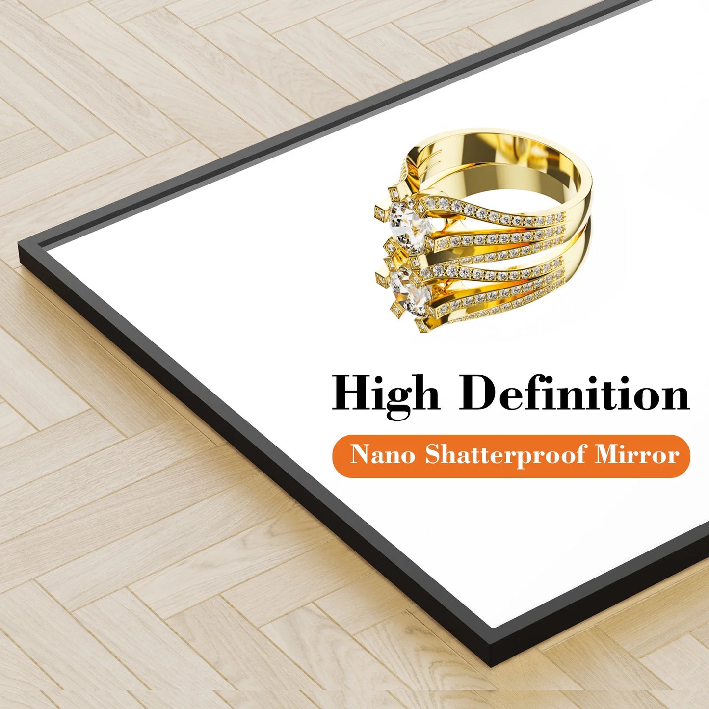 64"x 21" Full Body Mirror Standing ,Hanging ,Leaning, or Wall-Mounted with Stand Aluminum ,Alloy Frame Living Room