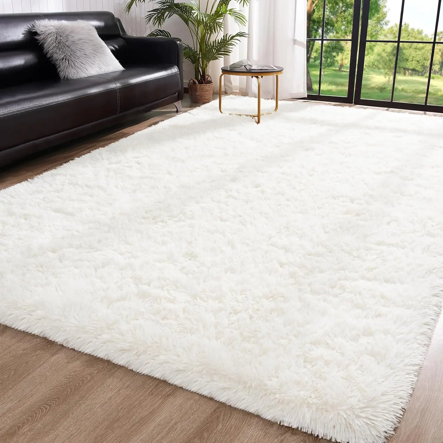 Plush, Fluffy Soft Anti-Skid Durable Area Carpet for Living Room, Girls Bedroom, or Kids Room