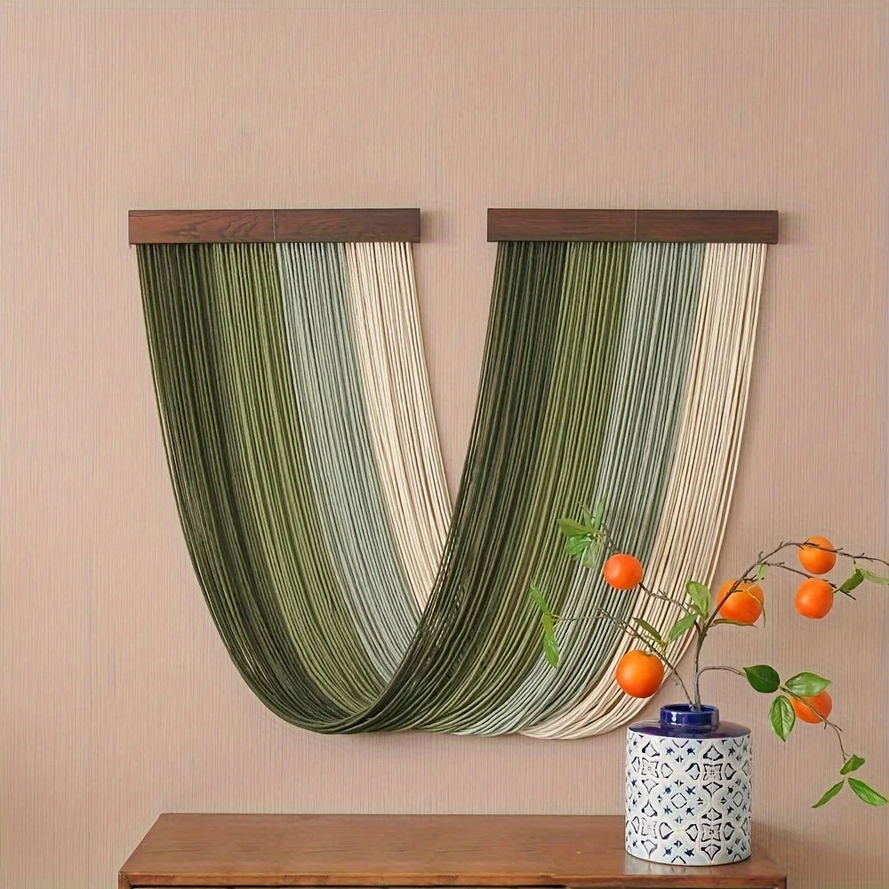 Bohemian Lace Wall Hanging Tapestry - Ombre Yarn Art,