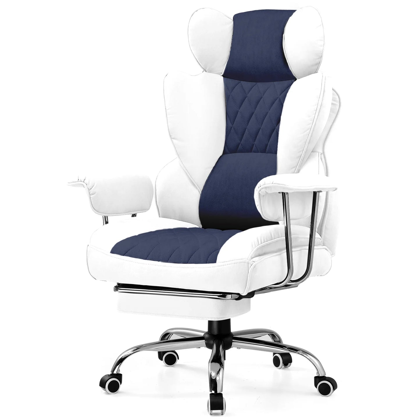 Big and Tall Gaming Chair with Pocket, Spring Lumbar Support, Ergonomic , for Office Chair with Footrest