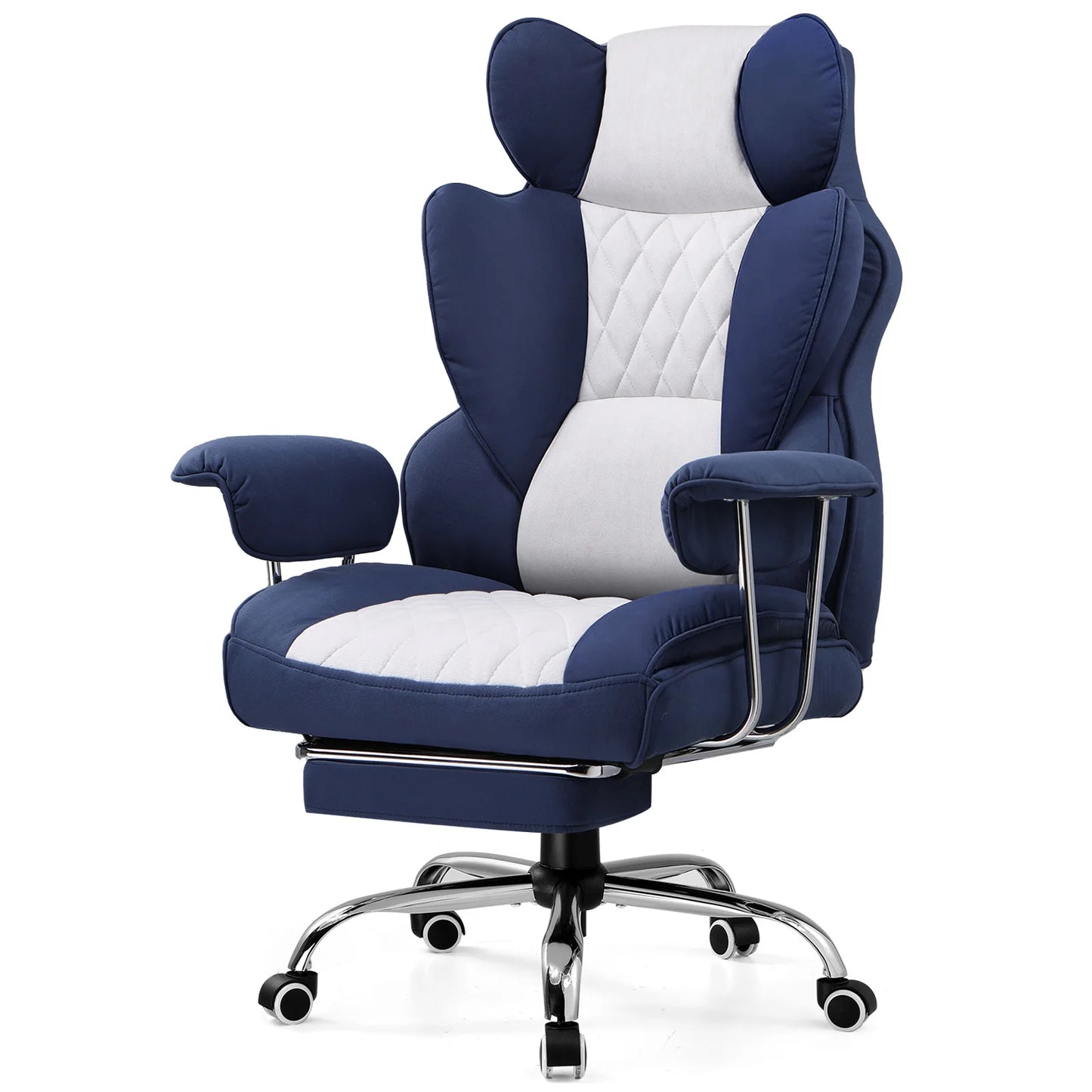 Big and Tall Gaming Chair with Pocket, Spring Lumbar Support, Ergonomic , for Office Chair with Footrest