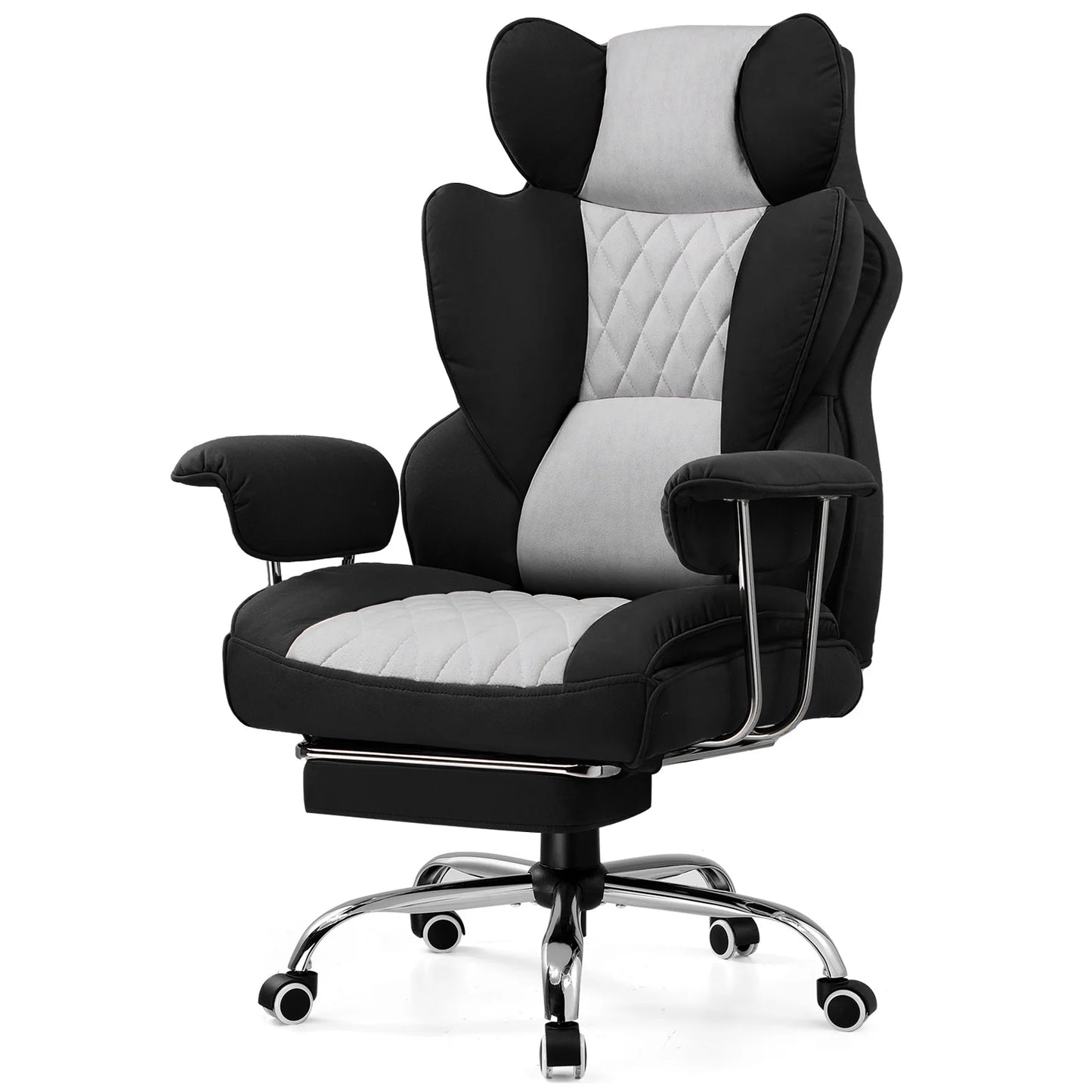 Big and Tall Gaming Chair with Pocket, Spring Lumbar Support, Ergonomic , for Office Chair with Footrest