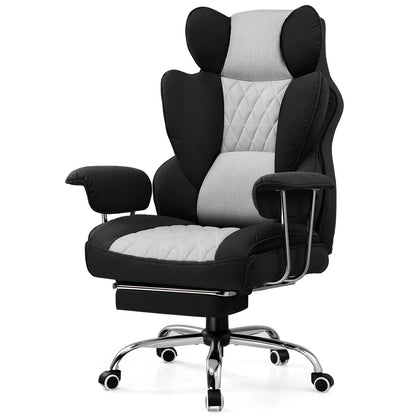 Big and Tall Gaming Chair with Pocket, Spring Lumbar Support, Ergonomic , for Office Chair with Footrest