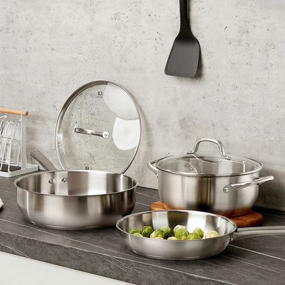 10pcs Stainless Steel Oven Safe Cookware Set