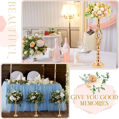 Elegant 20 Pcs Tall Large Metal Flower Arrangement Vase Stand or Candle Holder Wedding Centerpiece for Table Decorations