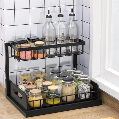 2 Pack Under Sink Pull Out Cabinet Organizer