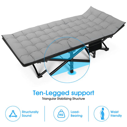 Portable Heavy Duty Folding Camping Cot/Bed for Adults Home Beach RV Noon Break 200KG Bearing
